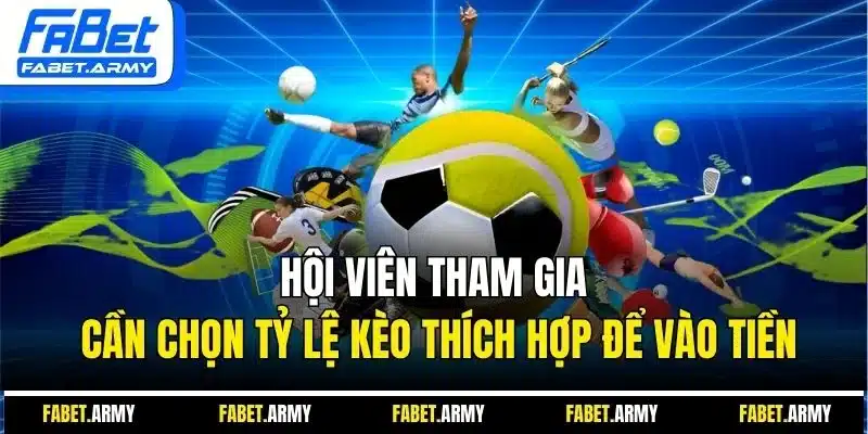 Hội viên tham gia cần chọn tỷ lệ kèo thích hợp để vào tiền